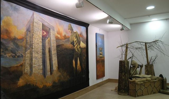 "Çanakkale İçinde Vurdular Beni'' sergisi sanatseverlerle buluştu