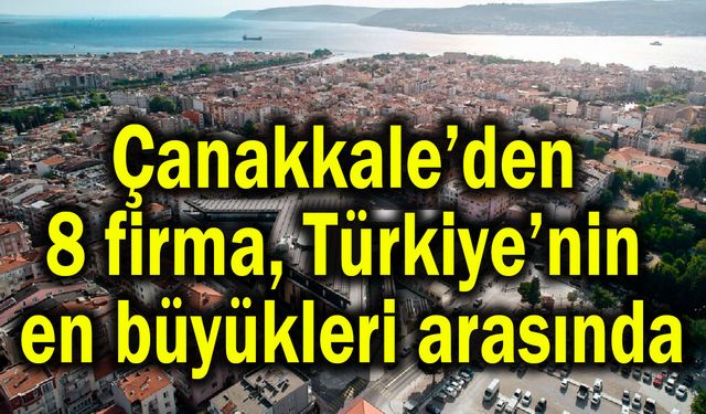 Çanakkale’den 8 firma, Türkiye’nin en büyükleri arasında