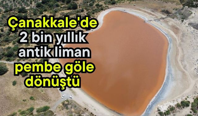 Çanakkale'de 2 bin yıllık antik liman pembe göle dönüştü (Video)