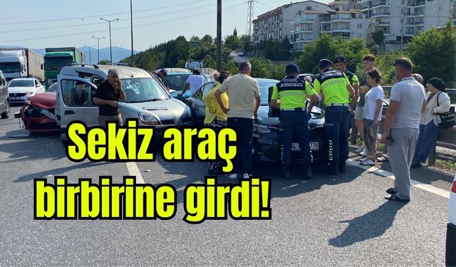 8 aracın birbirine girdiği zincirleme kazada mucize gerçekleşti