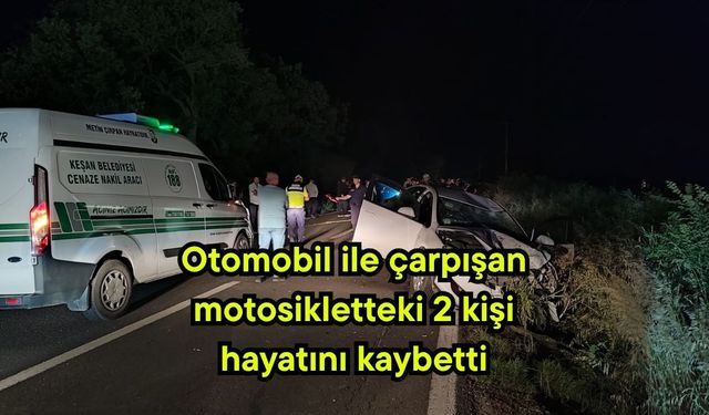 Otomobil ile çarpışan motosikletteki 2 kişi hayatını kaybetti (Video)