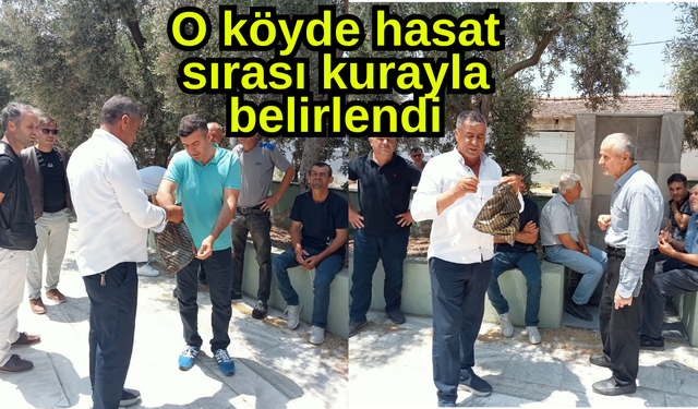 O köyde hasat sırası kurayla belirlendi