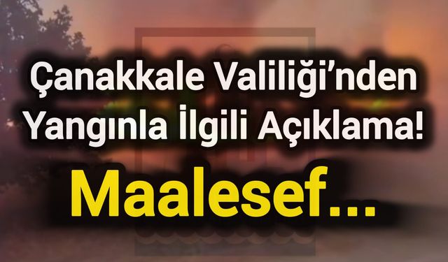 Çanakkale Valiliği’nden Yangınla İlgili Açıklama! Maalesef…
