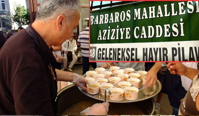 Çanakkale’de mahalleliden vatandaşlara aşure ikramı (Video)