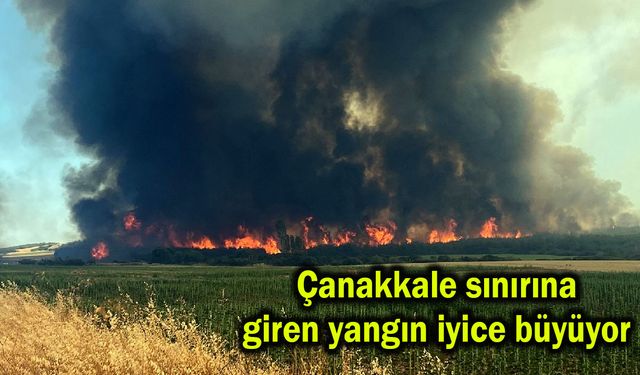 Çanakkale sınırına giren yangın iyice büyüyor (Tıkla izle)