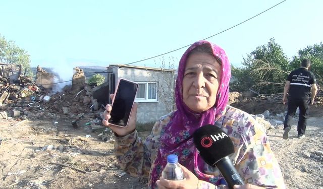 Çanakkale'de evi yanan kadının geriye bir kimliği, bir de telefonu kaldı (Video)