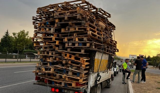 Tehlikeli yük taşıyan sürücüye, ceza yağdı