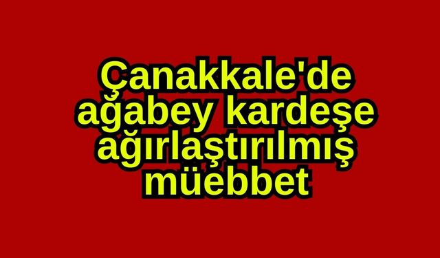 Çanakkale'de ağabey kardeşe ağırlaştırılmış müebbet