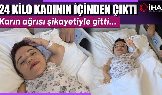 24 kiloluk kadından 3 kilo kist çıktı (Video)