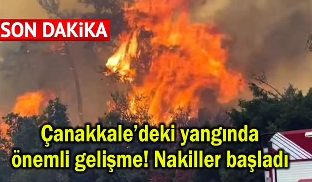 Çanakkale’deki yangında önemli gelişme! Nakiller başladı