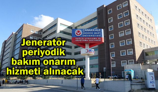 Jeneratör periyodik bakım onarım hizmeti alınacak