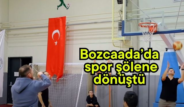 Bozcaada’da  spor şölene dönüştü