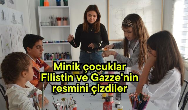 Minik çocuklar Filistin ve Gazze'nin resmini çizdiler (Video)
