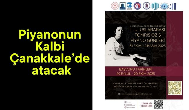 II. Uluslararası  Tomris Öziş  Piyano Günleri Çanakkale’de başlıyor!