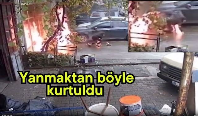 Yanmaktan böyle kurtuldu