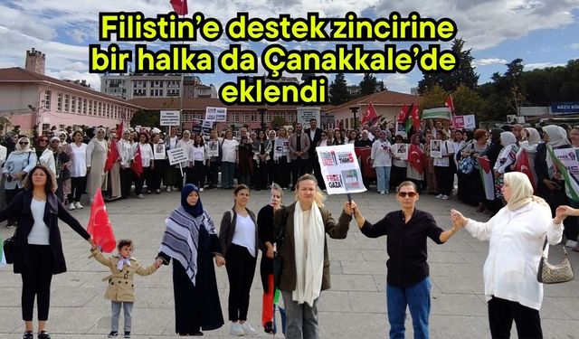 Filistin’e destek için bir halka da Çanakkale’de eklendi (Video)