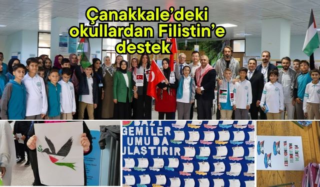 Çanakkale’deki okullardan Filistin’e destek