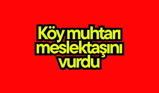 Köy muhtarı meslektaşını vurdu