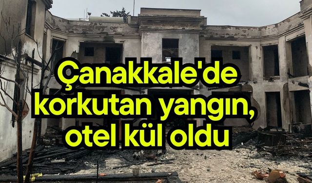 Çanakkale'de korkutan yangın, otel kül oldu (Video)