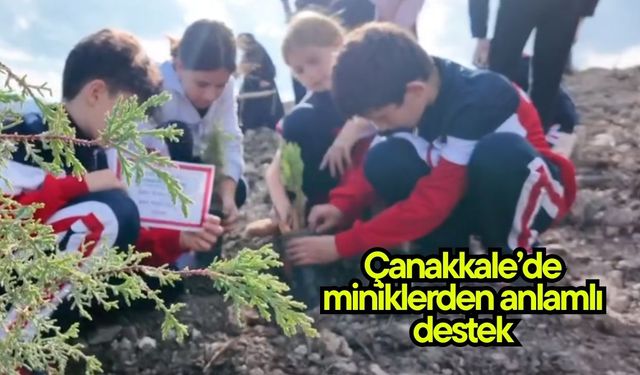 Çanakkale’de miniklerden anlamlı destek