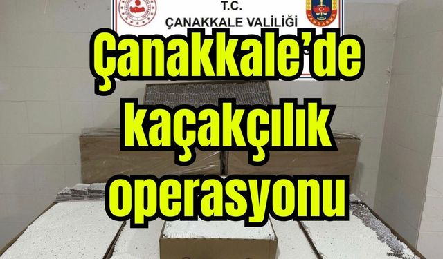 Çanakkale’de kaçakçılık operasyonu