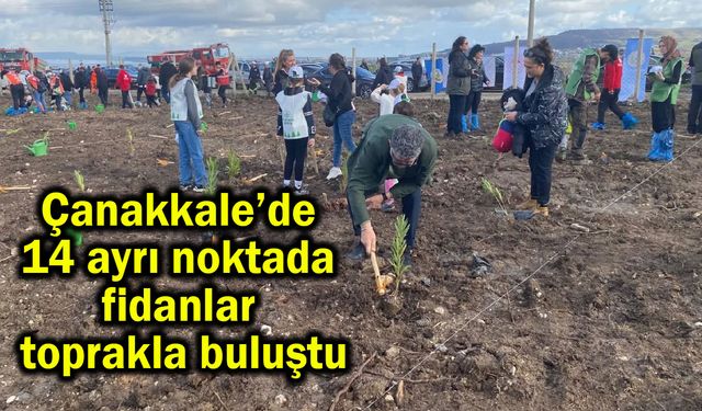 Çanakkale’de 14 ayrı noktada fidanlar toprakla buluştu