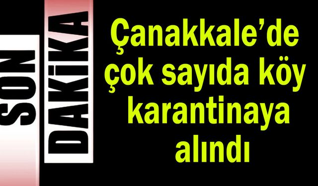 Çanakkale’de çok sayıda köy karantinaya alındı