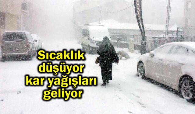 Sıcaklık düşüyor kar yağışları geliyor