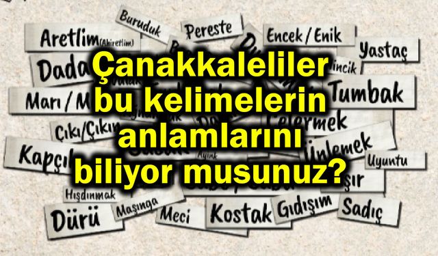 Çanakkaleliler bu kelimelerin anlamlarını biliyor musunuz?
