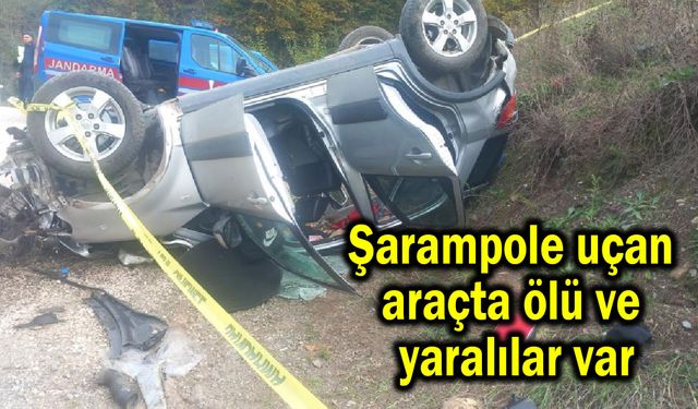 Şarampole uçan araçta ölü ve yaralılar var (Video)