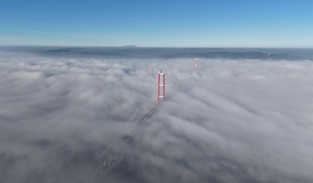1915 Çanakkale Köprüsü sis içinde kaldı (Video)