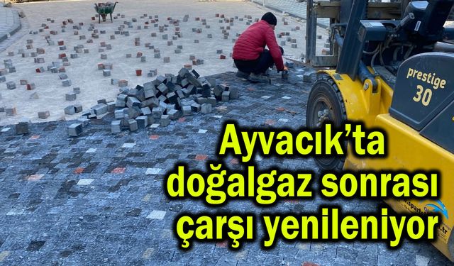 Ayvacık’ta doğalgaz sonrası çarşı yenileniyor