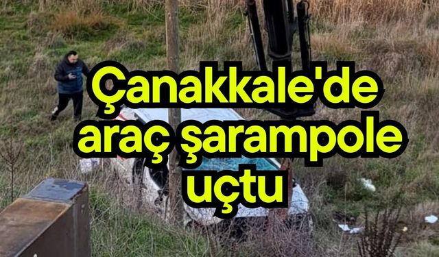 Çanakkale'de araç şarampole uçtu