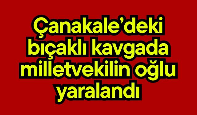 Çanakale’deki bıçaklı kavgada milletvekilin oğlu yaralandı