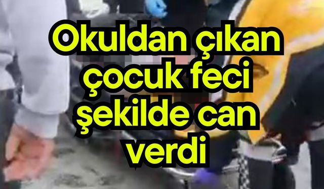 Okuldan çıkan çocuk feci şekilde can verdi