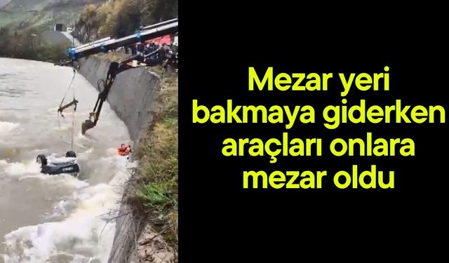 Mezar yeri bakmaya giderken araçları onlara mezar oldu