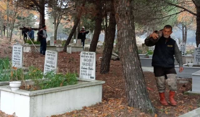 Hacıpehlivan köyünde mezarlık temizliği