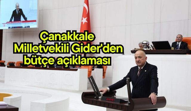 Çanakkale Milletvekili Gider'den bütçe açıklaması