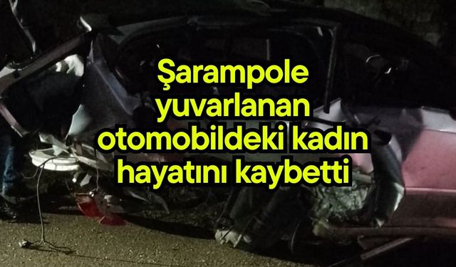 Şarampole yuvarlanan otomobildeki kadın hayatını kaybetti