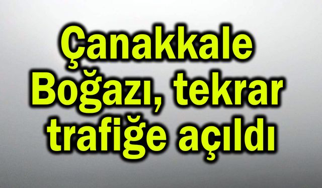 Çanakkale Boğazı tekrar trafiğe açıldı
