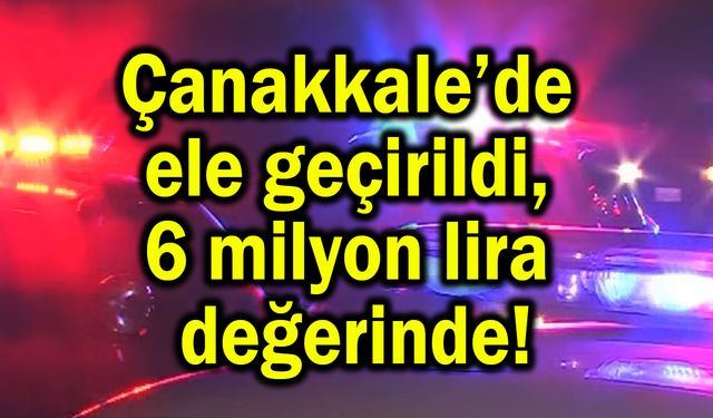 Çanakkale’de ele geçirildi, 6 milyon lira değerinde!