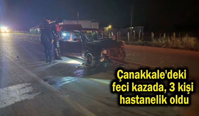 Çanakkale'deki feci kazada 3 kişi hastanelik oldu