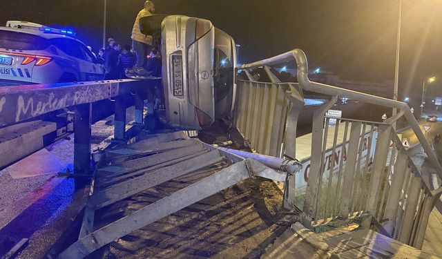 E-5 yan yolda kaza: 2 yaralı