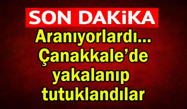 Aranıyorlardı, Çanakkale’de yakalanıp tutuklandılar