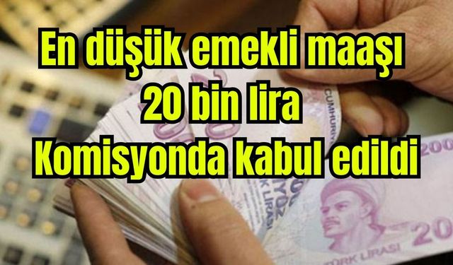 En düşük emekli maaşı 20 bin lira: Komisyonda kabul edildi