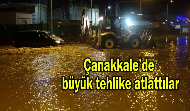Çanakkale’de büyük tehlike atlattılar (Video)