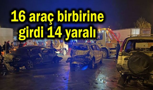 16 araç birbirine girdi 14 yaralı (Video)