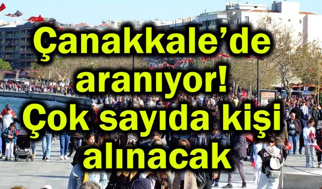 Çanakkale’de aranıyor! Çok sayıda kişi alınacak