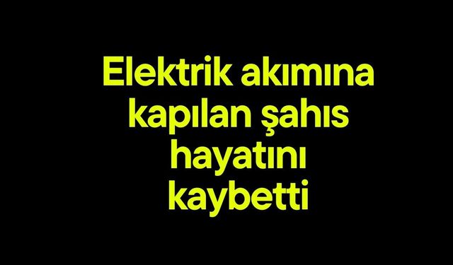 Elektrik akımına kapılan şahıs hayatını kaybetti