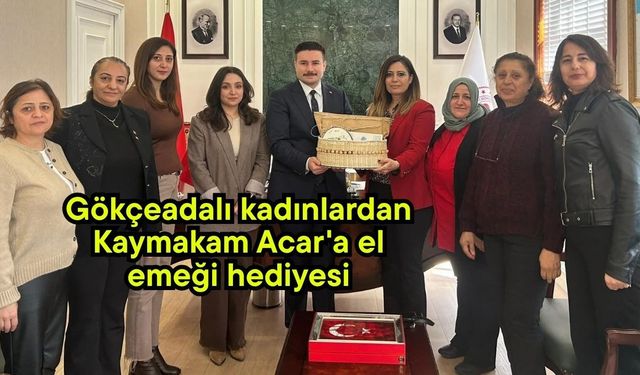 Gökçeadalı kadınlardan Kaymakam Acar'a el emeği hediyesi